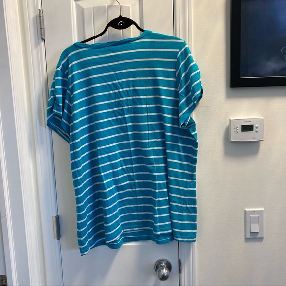 Torrid Size 3 Blue & White Striped Short Sleeve Top - Picture 3 of 5